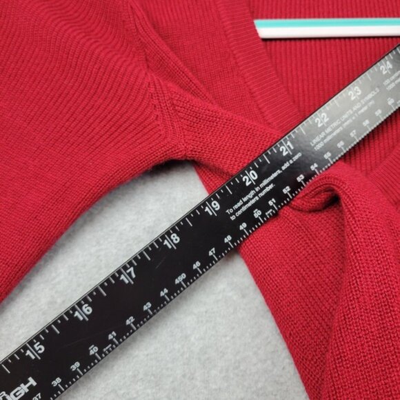 Athleta Dress Womens XS Red Merino Wool Blend V-Neck Long Sleeve Sweater Knit - Picture 4 of 9